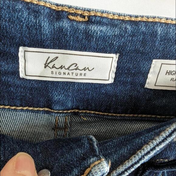 KanCan Highrise Flare Jeans 28 Raw Hem Bell Bottom Jean Factory Distressed - Picture 13 of 15